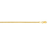14K Yellow Gold 2.1mm Round Wheat 18 Chain with Lobster Lock