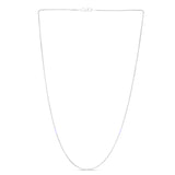 14K White Gold 1.2mm Round Wheat 20 Chain with Lobster Lock