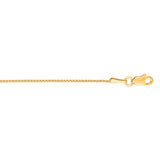 14K Yellow Gold 1mm Diamond Cut Round Wheat 18 Chain with Lobster Lock