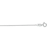 14K White Gold 0.6mm Diamond Cut Round Wheat 18 Chain with Spring Ring