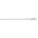 14K White Gold 1mm Diamond Cut Round Wheat 20 Chain with Lobster Lock