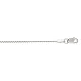 14K White Gold 1.1mm Diamond Cut Round Wheat 24 Chain with Lobster Lock