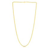 14K Yellow Gold 2.8mm Lite Round Wheat 24 Chain with Lobster Lock