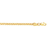 14K Yellow Gold 18 2.7mm Diamond Cut Lite Round Wheat Chain with Lobster Lock