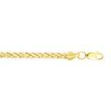 14K Yellow Gold 24 3.15mm Diamond Cut Lite Round Wheat Chain with Lobster Lock