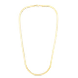 14K Yellow Gold 7 4mm Imperial Herringbone Chain Bracelet with Lobster Lock
