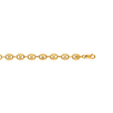 14K Yellow Gold 6.8mm Lite Puffed Mariner 7 Chain Bracelet with Lobster Lock