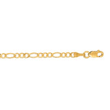 14K Yellow Gold 3.1mm Figaro 8 Chain Bracelet with Lobster Lock