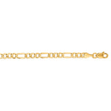 14K Yellow Gold 3.7mm Lite Figaro 24 Chain with Lobster Lock