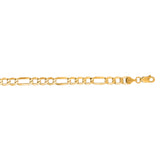 14K Yellow Gold 5.6mm Lite Figaro 8.5 Chain Bracelet with Lobster Lock