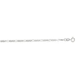 14K White Gold 1.9mm Figaro 18 Chain with Spring Ring