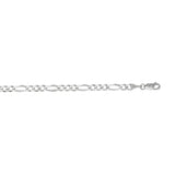 14K White Gold 3.8mm Figaro 24 Chain with Lobster Lock