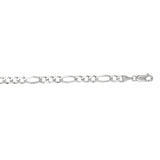 14K White Gold 4.6mm Figaro 24 Chain with Lobster Lock