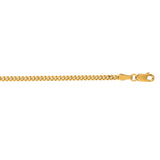 14K Yellow Gold 2.2mm Gourmette 22 Chain with Lobster Lock