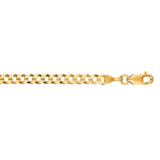 14K Yellow Gold 3.6mm Comfort Curb 7 Chain Bracelet with Lobster Lock