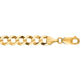 14K Yellow Gold 7mm Comfort Curb 8.5 Chain Bracelet with Lobster Lock