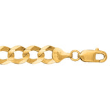 14K Yellow Gold 10mm Comfort Curb 8.5 Chain Bracelet with Lobster Lock