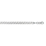 14K White Gold 3.6mm Comfort Curb 24 Chain with Lobster Lock