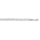14K White Gold 4.7mm Comfort Curb 20 Chain with Lobster Lock