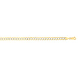 14K Yellow Gold 4.6mm White Pave Curb 22 Chain with Lobster Lock
