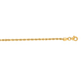14K Yellow Gold 30 2mm Diamond Cut Royal Rope Chain with Lobster Lock
