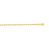 14K Yellow Gold 7 2.5mm Diamond Cut Royal Rope Chain Bracelet with Lobster Lock