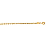 14K Yellow Gold 30 2.75mm Diamond Cut Royal Rope Chain with Lobster Lock