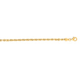 14K Yellow Gold 22 3mm Diamond Cut Royal Rope Chain with Lobster Lock