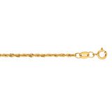 14K Yellow Gold 1.5mm Lite Rope 18 Chain with Lobster Lock