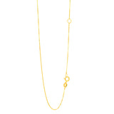 14K Yellow Gold 0.6mm Extendable Box 18 Chain (Jump Ring at 16 inch) with Spring Ring