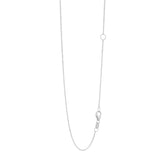 14K White Gold 1.1mm Extendable Diamond Cut Cable 20 Chain (Jump Ring at 16 inch) with Lobster Lock