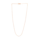 14K Rose Gold 0.97mm Double Extendable Cable Chain with Spring Ring Clasp. 18 total length with Jump Ring at 16 and 17 inch.