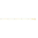 14K Yellow Gold 1.8mm Diamond Cut Bead Saturn 18 Chain with Spring Ring