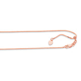14K Rose Gold 0.85mm Adjustable Box 22 Chain with Lobster Lock