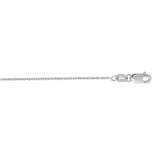 10K White Gold 1.1mm Diamond Cut Cable 20 Chain with Lobster Lock
