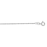 10K White Gold 1.1mm Singapore 16 Chain with Spring Ring Clasp