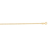 10K Yellow Gold 1.4mm Solid Diamond Cut Royal Rope 20 Chain with Spring Ring Clasp