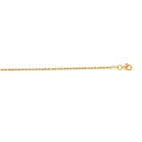 10K Yellow Gold 1.6mm Solid Diamond Cut Royal Rope 20 Chain with Lobster Lock