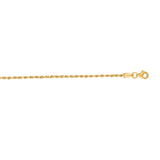 10K Yellow Gold 1.8mm Solid Diamond Cut Royal Rope 22 Chain with Lobster Lock