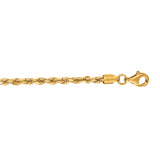10K Yellow Gold 2.75mm Solid Diamond Cut Royal Rope 24 Chain with Lobster Lock