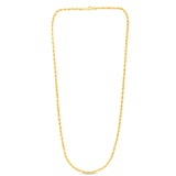 10K Yellow Gold 3.5mm Solid Diamond Cut Royal Rope 20 Chain with Lobster Lock