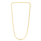10K Yellow Gold 4.0mm Solid Diamond Cut Royal Rope 18 Chain with Lobster Lock