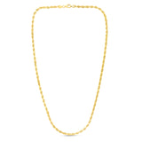 10K Yellow Gold 5.0mm Solid Diamond Cut Royal Rope 24 Chain with Lobster Lock