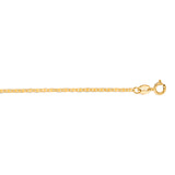 10K Yellow Gold 1.2mm Mariner 7 Chain Bracelet with Spring Ring