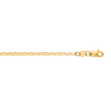 10K Yellow Gold 1.7mm Mariner 10 Chain Anklet with Lobster Lock