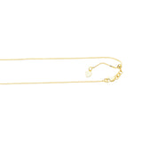 10K Yellow Gold 0.68mm Adjustable (adjusts up to 22 inches) Box 22 Chain with Lobster Lock