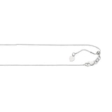10K White Gold 0.68mm Adjustable (adjusts up to 22 inches) Box 22 Chain with Lobster Lock