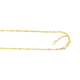10K Yellow Gold 1.2mm Adjustable (adjusts up to 22 inches) Sparkle 22 Chain with Lobster Lock