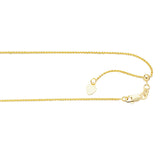10K Yellow Gold 1.0mm Adjustable (adjusts up to 22 inches) Wheat 22 Chain with Lobster Lock