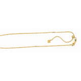 Sterling Silver 1.8mm Adjustable Yellow Cable 22 Chain with Lobster Clasp